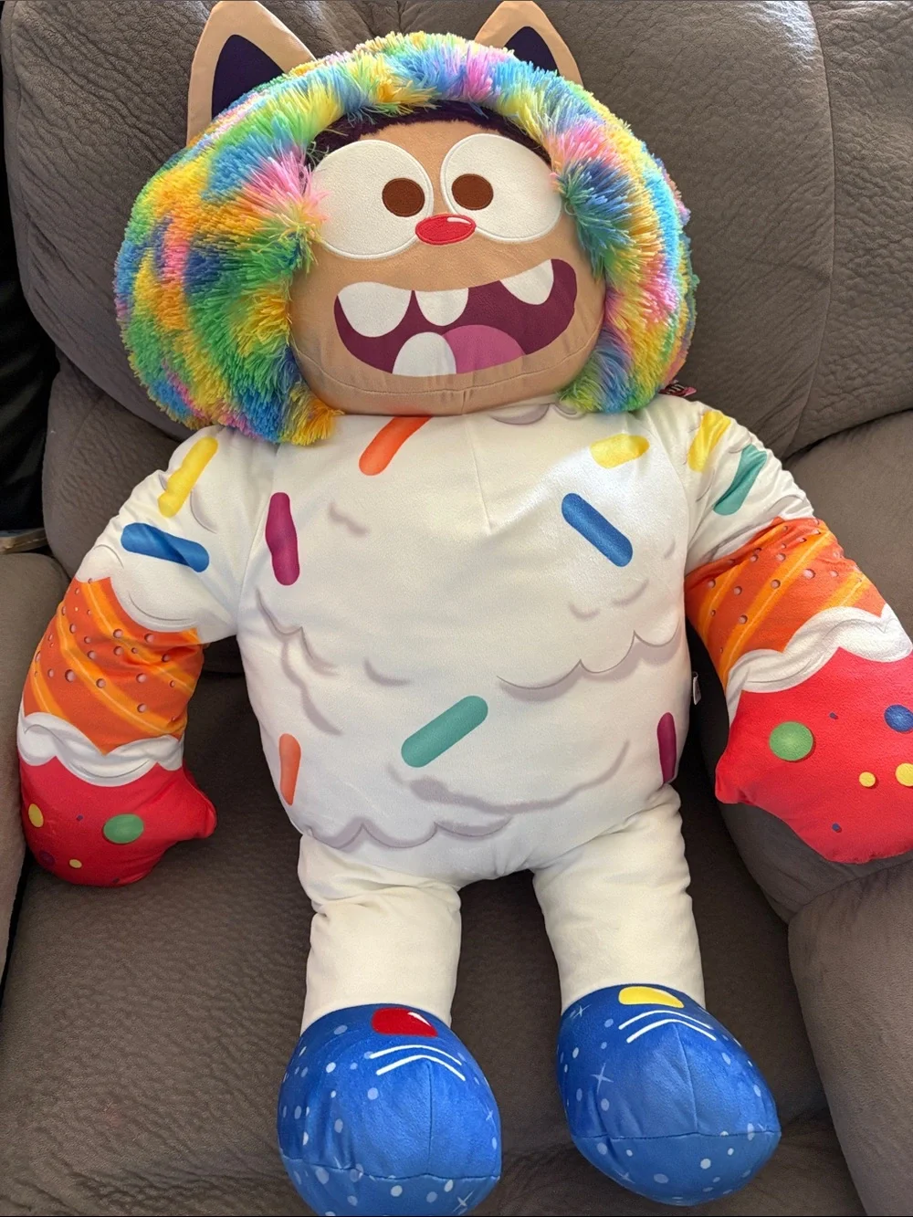 Rainbow “Cookie Bobbie” Hooded Sprinkle Monster Plush